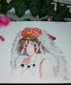 Print aquarelle inspiré Princesse Mononoké