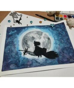Print aquarelle inspiré de Kiki la petite sorcière
